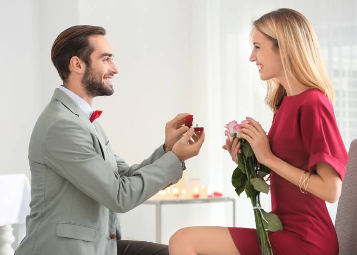 A guy proposes to a girl