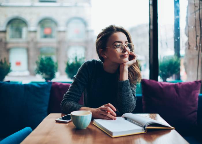 A girl reading a book